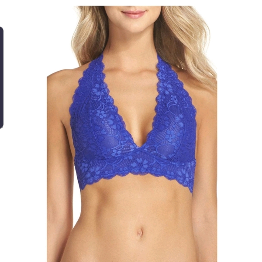 2 Free People Galloon Lace Halter Bra